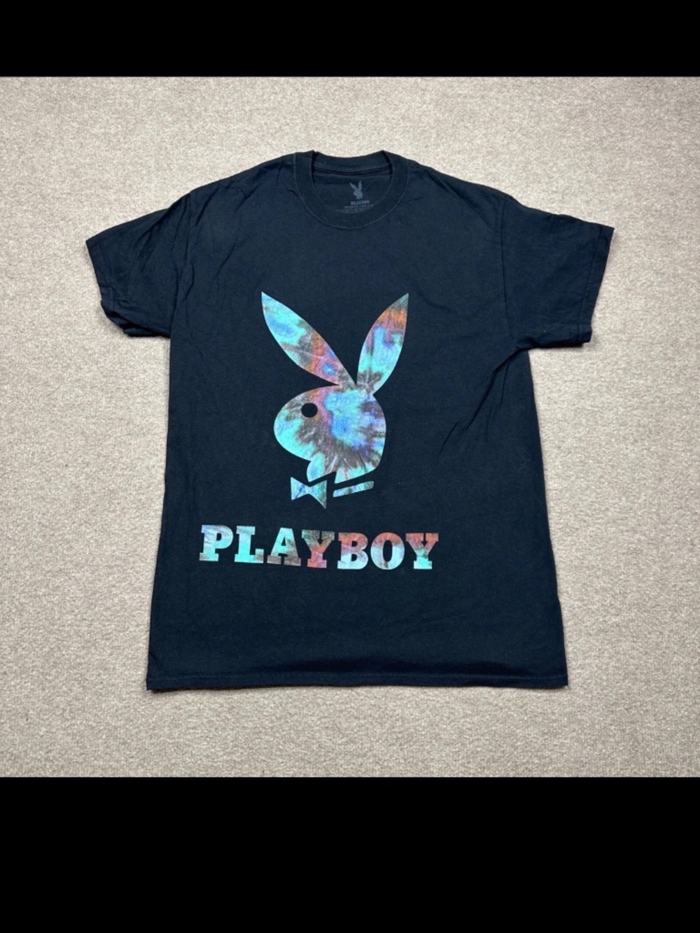 Playboy T Shirt Mens Size M Black Short Sleeve Bunny Logo
